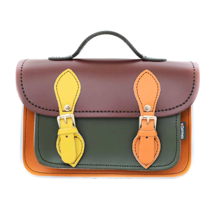 Handmade Leather Micro Satchel - Autumnal Kaleidoscope for wholesale by Zatchels