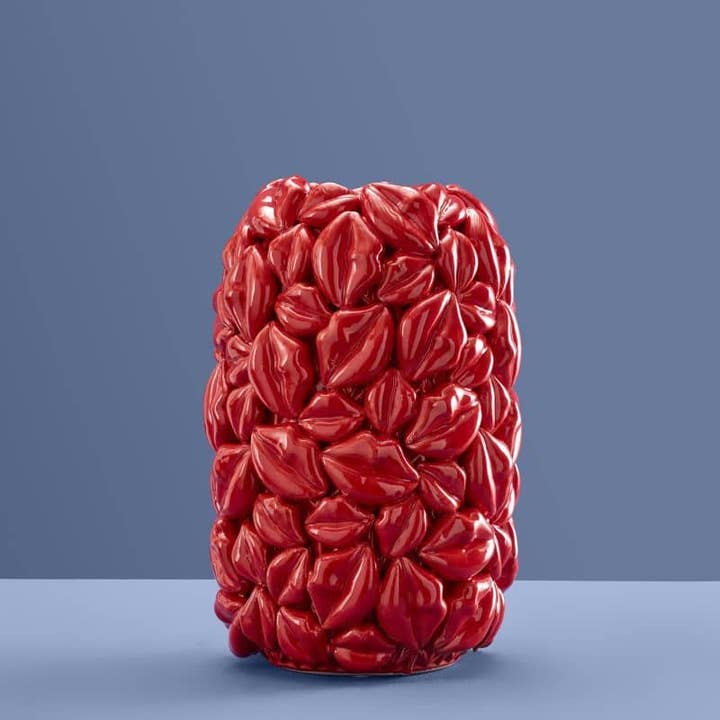 Vaso Lips Rosso, Terracotta 18 x 18 x 26,5 cm per la vendita all'ingrosso da parte di WERNS