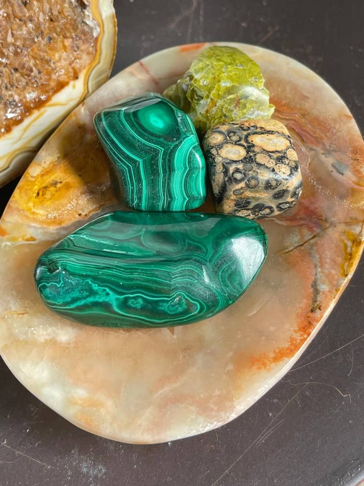 Groene Onyx Kristallen Schotel, Groene Marmeren Onyx Kom, Zeepschaal voor wholesale door Tumbledshop