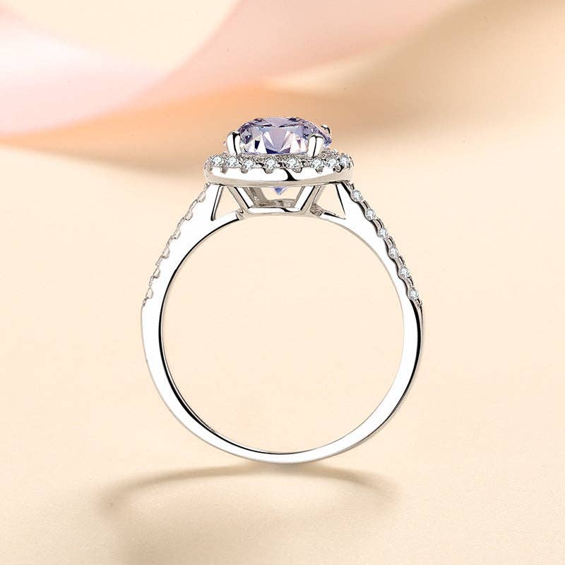 Perimade & Co. LLC - Wholesale Engagement Ring - Oval Moissanite Halo Engagement Ring in 925 Sterling Silver2