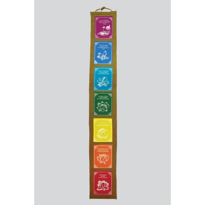 Kathmandu Imports - Venta al por mayor Letrero - Banderas de oración tibetanas curativas para colgar en la pared (CP-38)