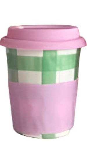Noss and Co - Wholesale Insulated mug/tumbler - Travel Mug - Mint Green Gingham0