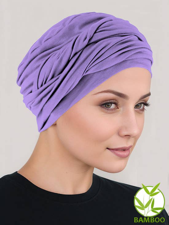 Bamboo Twisty Turban Lilac for wholesale by Turban Plus