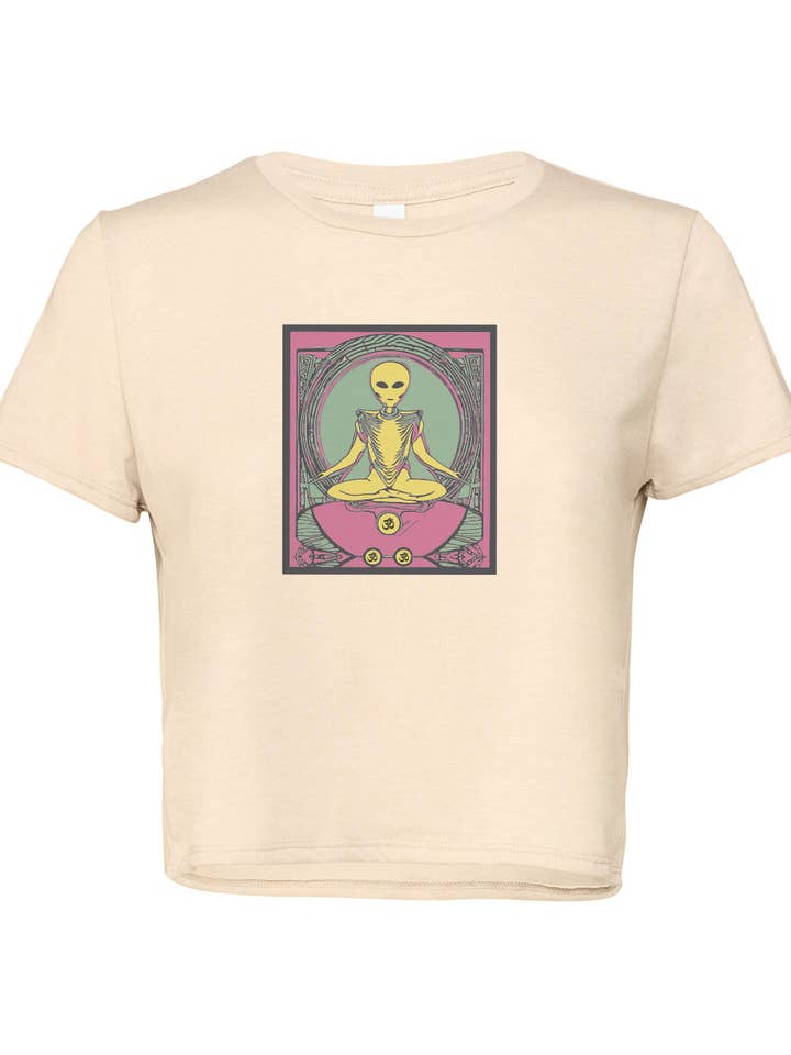 Crop T-Shirt May All Beings Be Happy for wholesale by Into Sunrise
