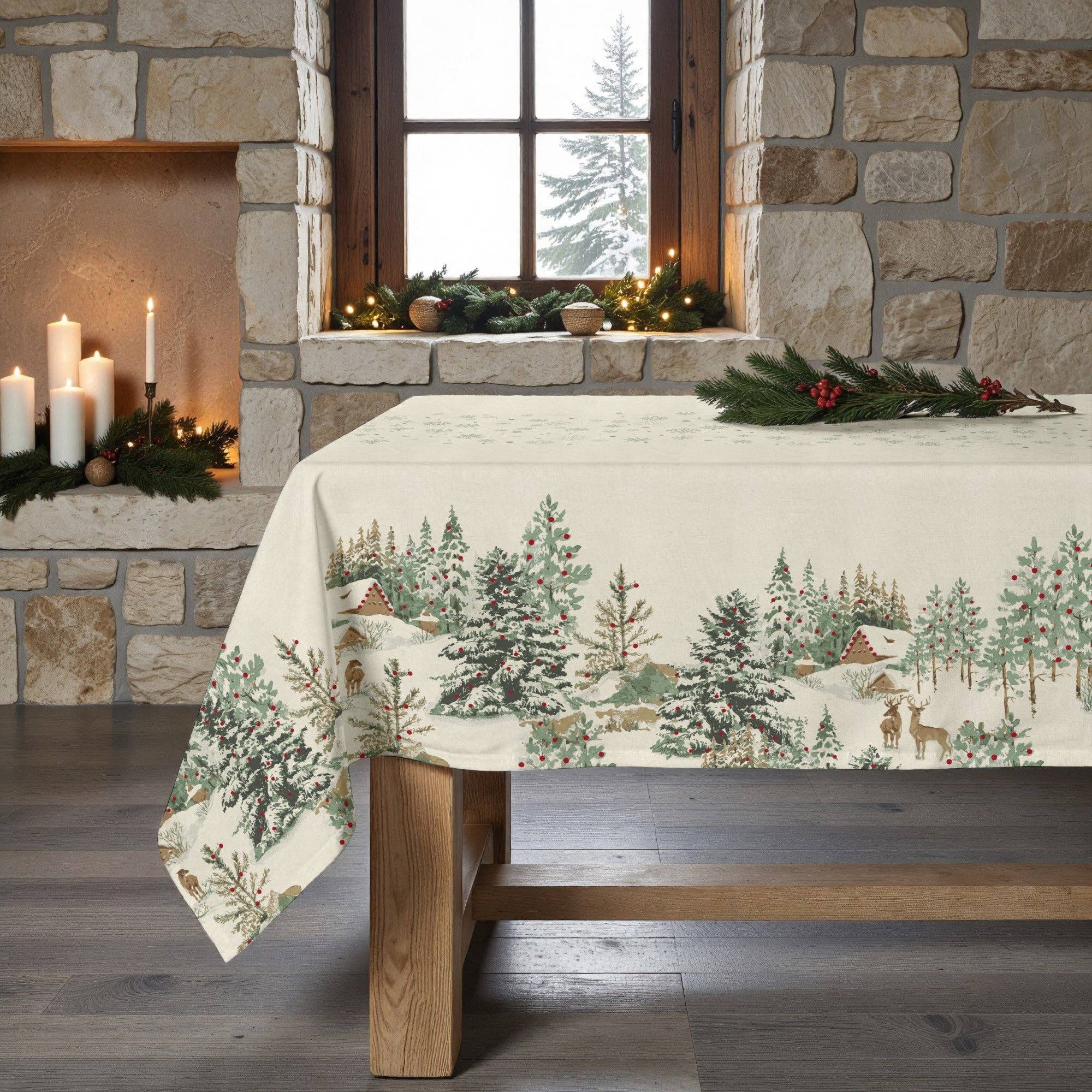SG HOGAR - Wholesale Tablecloth - New Christmas Deer Stain-Resistant Tablecloth 12251
