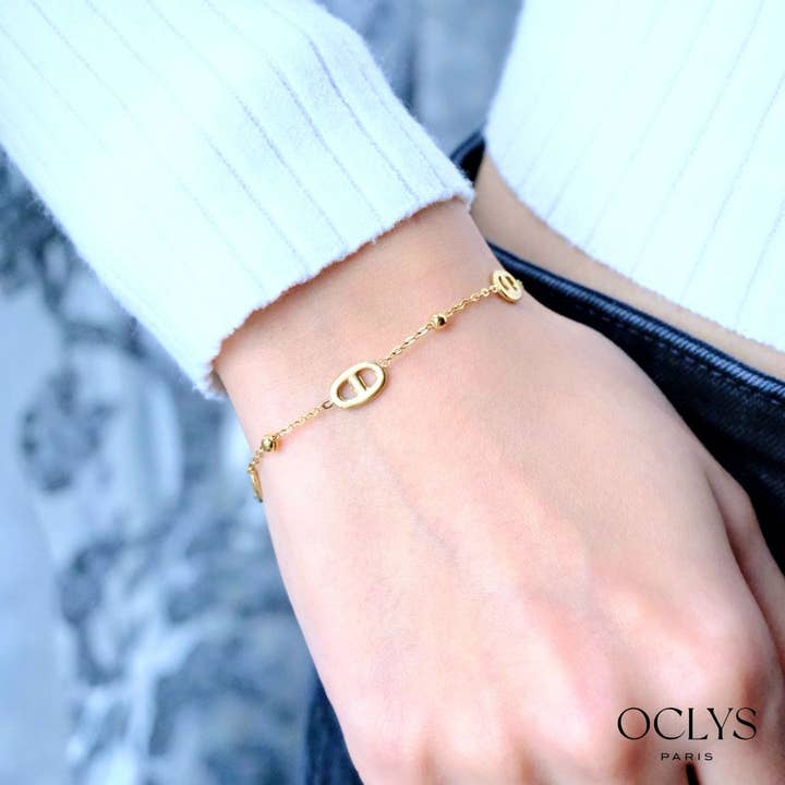 Tunt armband med ankarkedja i rostfritt stål Kaila för wholesale av Oclys