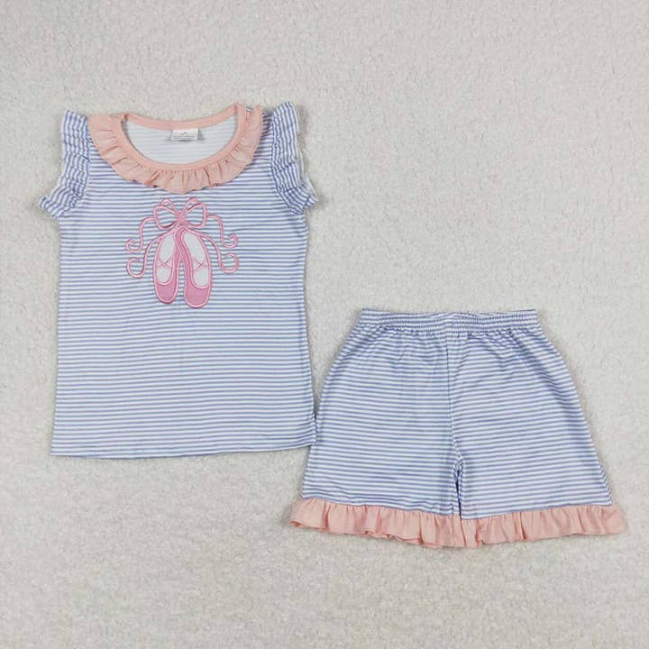 Aier Wholesale - Wholesale Clothing Set - Baby - Baby Girls Sibling Dance Shoes Ballet Design Rompers Dresses Clothes Sets