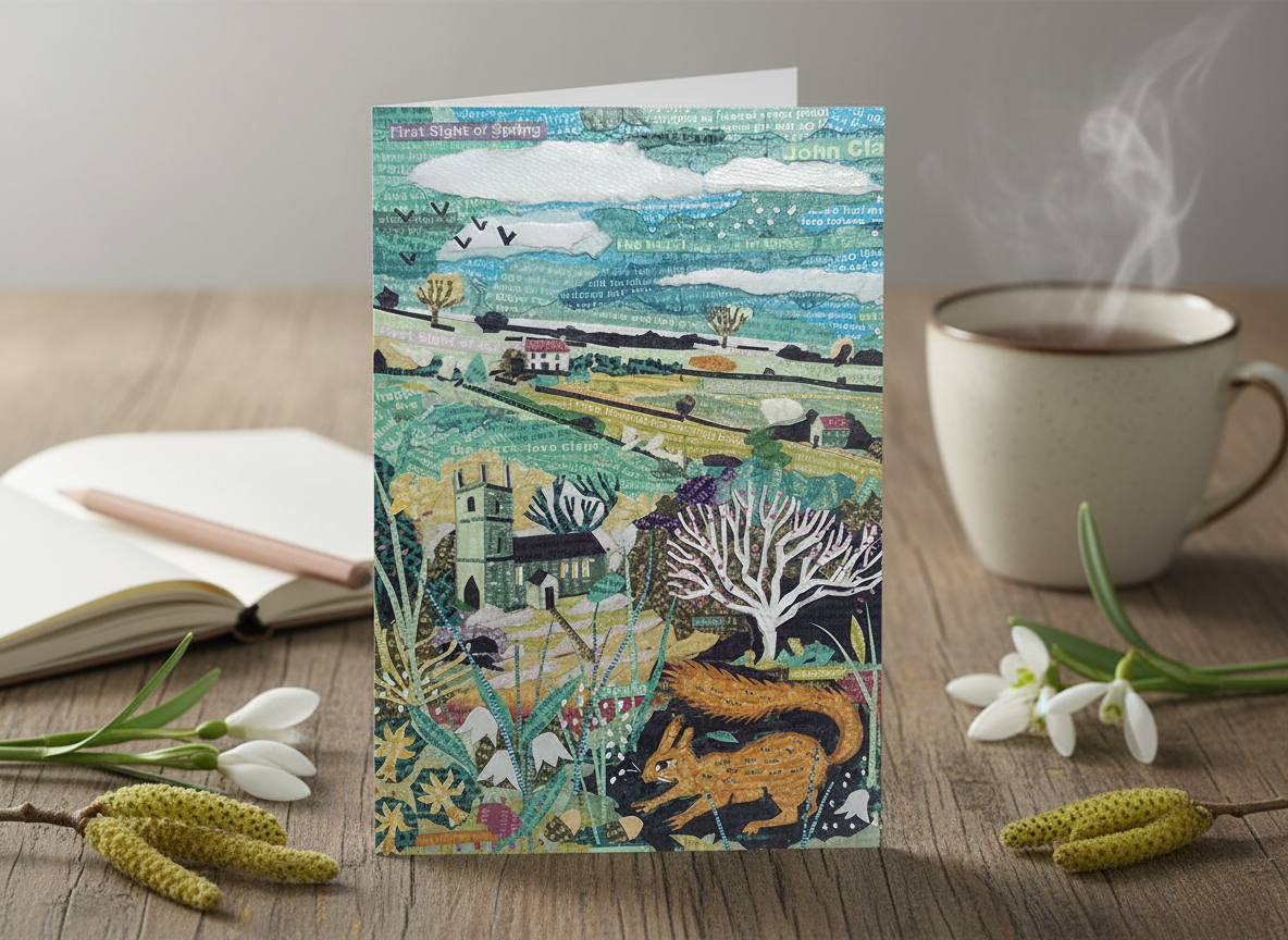 Jamie Poole – wholesale Everyday greeting card – First Sight of Spring – A5 Art Card, Pack of 6, Blank Inside5