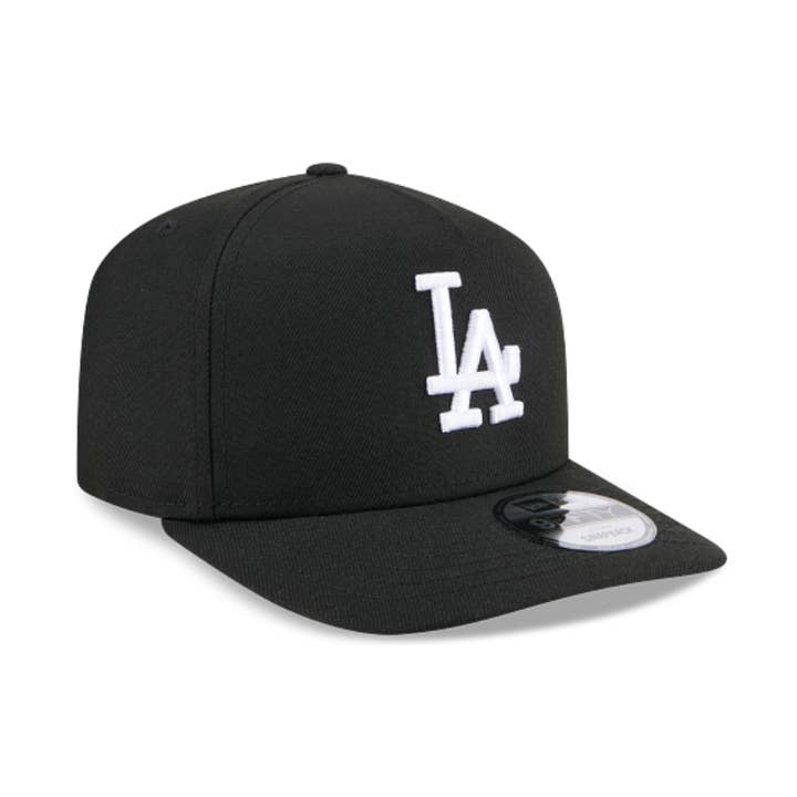 LOS ANGELES DODGERS NEW ERA MLB 9FIFTY A-FRAME ZWART/WIT SNAPBACK PET voor wholesale door Rat City Sk8 Shop