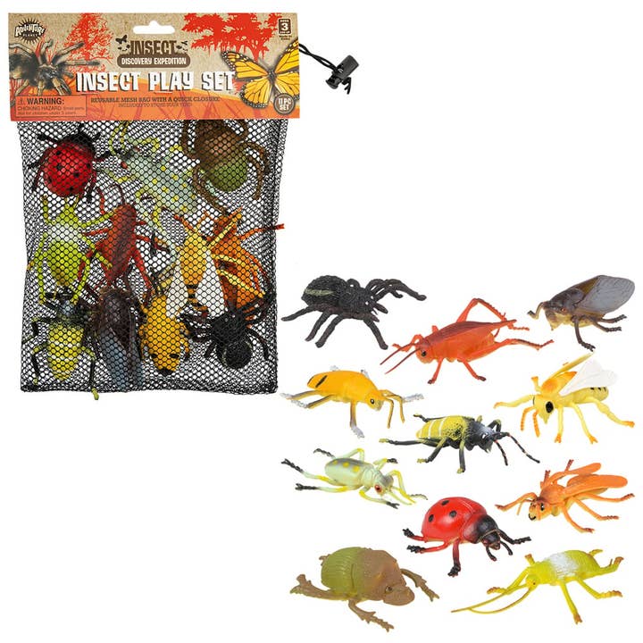 INSECT FIGURES IN MESH BAG LLB kids toys for wholesale by La Luna Bella - Toys