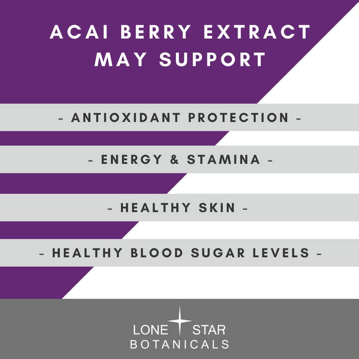 Lone Star Botanicals - Vente Poudres protéinées/superaliments - Poudre d'extrait de baies d'açaï biologique -- 100 g