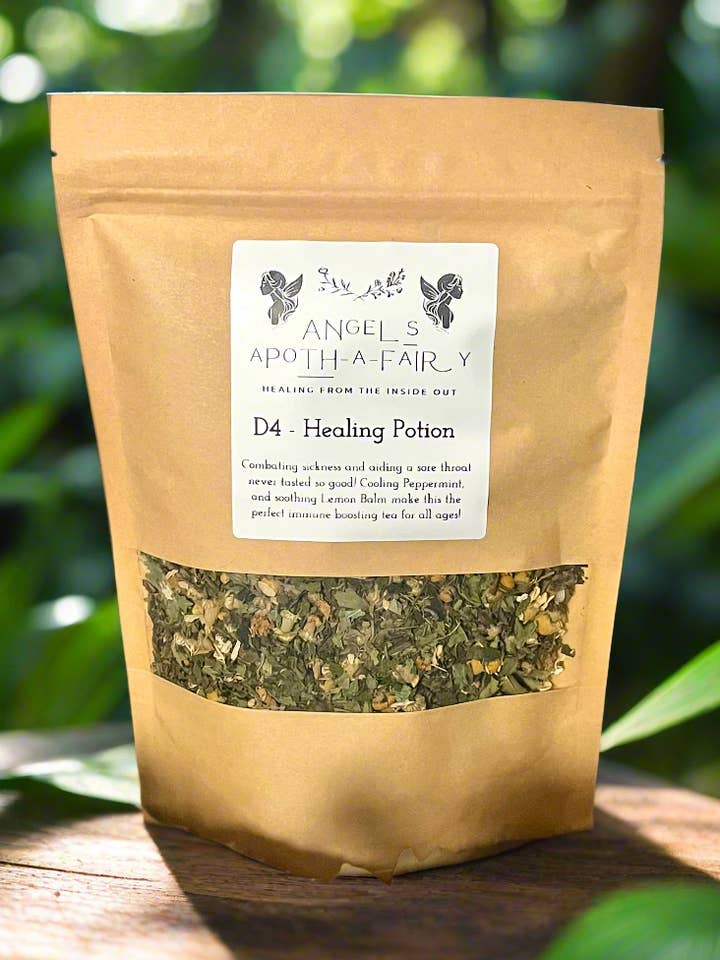 Thé de potion de guérison D4 (thé pour maux de gorge, rhume/grippe) pour la vente par Angels Apoth-a-fairy