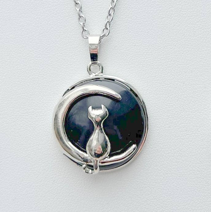 GSZ corporation DBA Gabriella's Gifts - Wholesale Pendant/Charm Necklace - Cat & Moon Amethyst Rose Quartz Onyx Necklaces Healing Reiki13