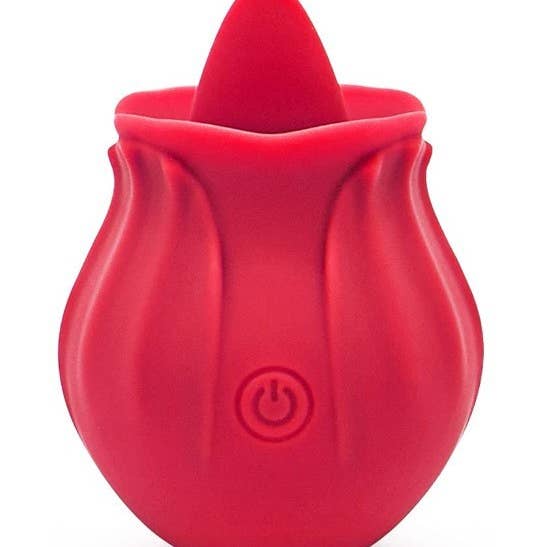 Playful Toy Wholesale - Wholesale Sex Toy - Rose Shape Tongue Licking Vibrator-Red