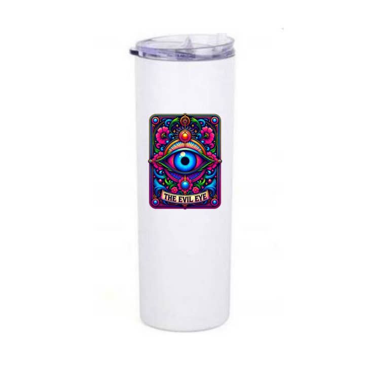 Evil Eye Tarot Coffee Tumbler, Insulated Witchy Tumbler for wholesale by Fbombs & Booze