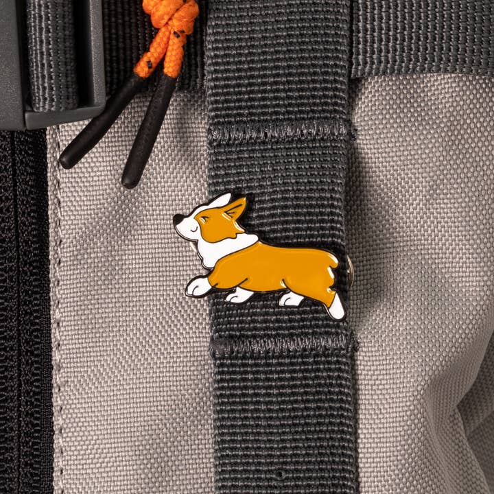 Corgi Strut Enamel Pin for wholesale by K9 Sport Sack