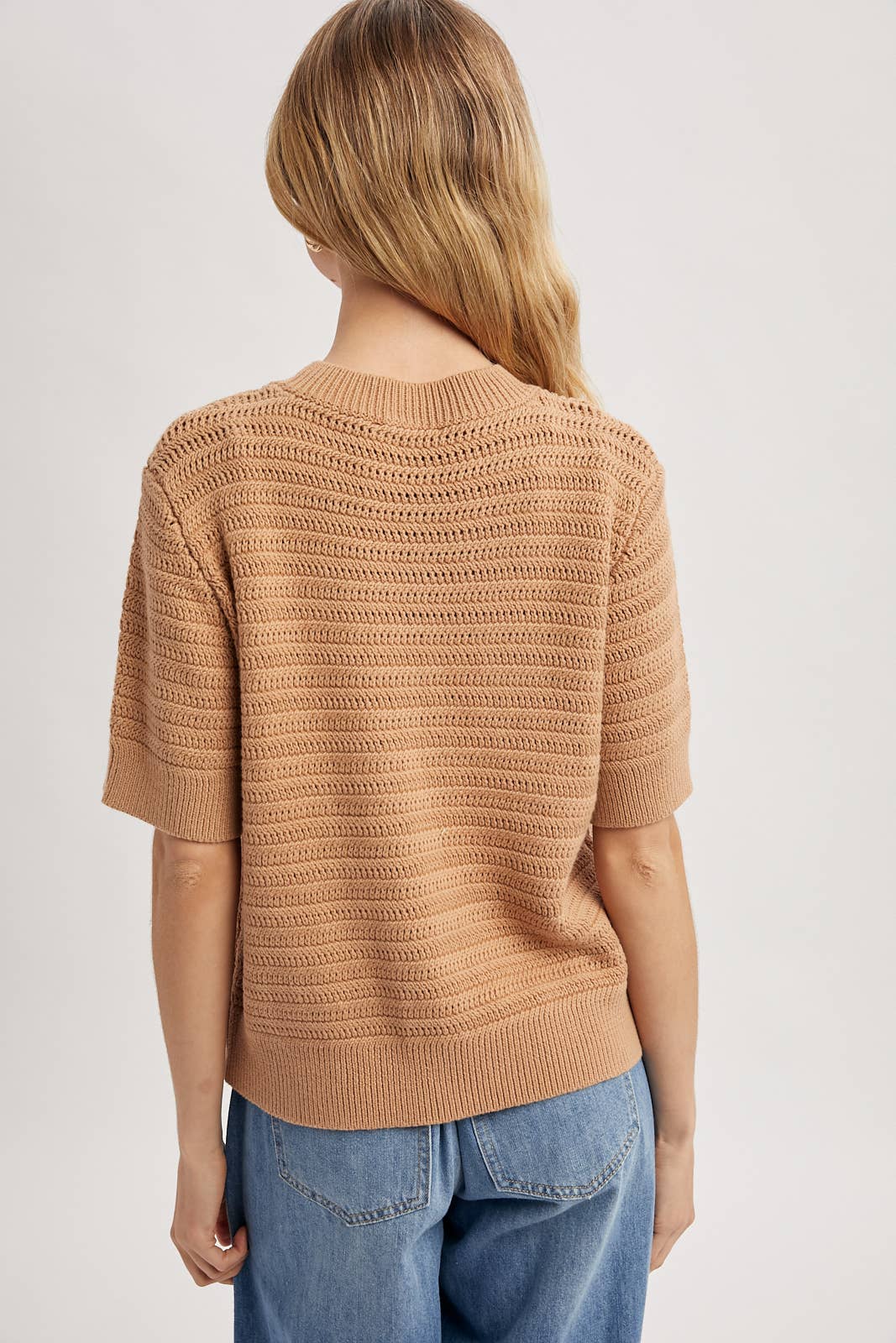 Wishlist Apparel - Wholesale Knit Sweater - Women's - TEXUTRED SHORT SLEEVE SWEATER TOP / WL25-118963