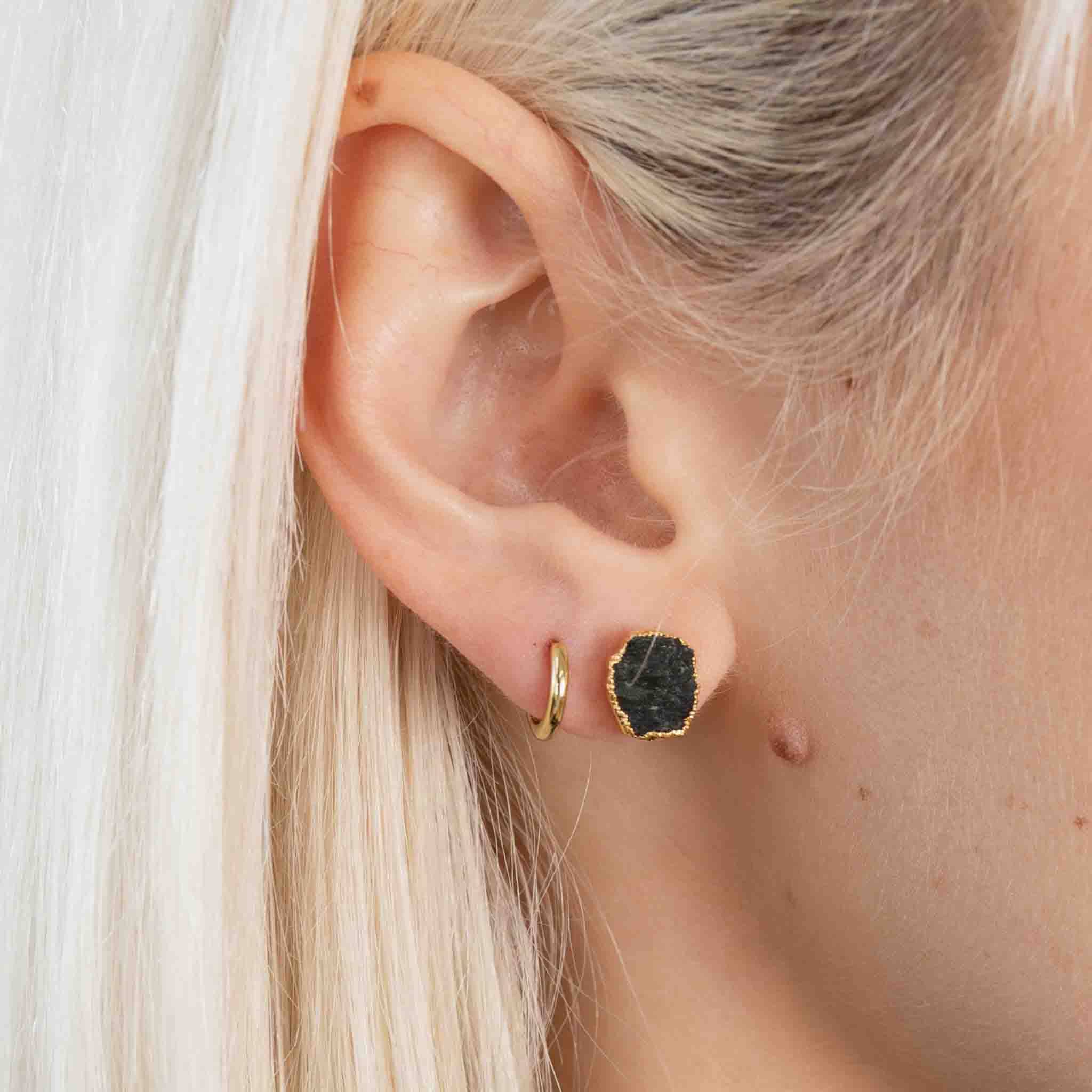 Larissa Loden - Wholesale Huggie Earrings - Margot Mini Huggie Hoop Earrings - Gold Plated or Sterling5