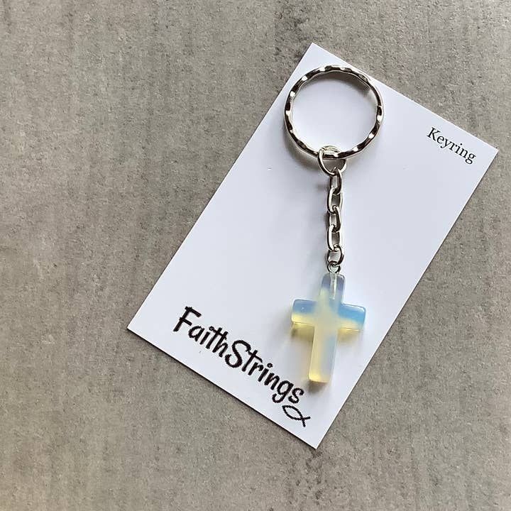 Faithstrings - Wholesale Keychain - Unisex - Quartz Cross Keyring Keychain Christian Gift