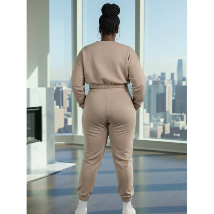 DORCAS - Wholesale Top & Pant Set (NOT Loungewear) - Women's - Plus Size French Terry Pullover & Joggers Set8