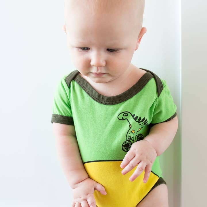 Doodle Pants – wholesale Bodysuit (non-footed) – Baby – Dino Green Baby Bodysuit5