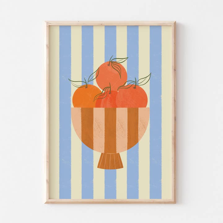 Bowl of Oranges Art Print for wholesale by Melissa Donne Studio