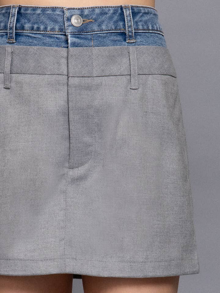 Kontrast Denim Midjekjol Mini för wholesale av Active Basic | Active USA