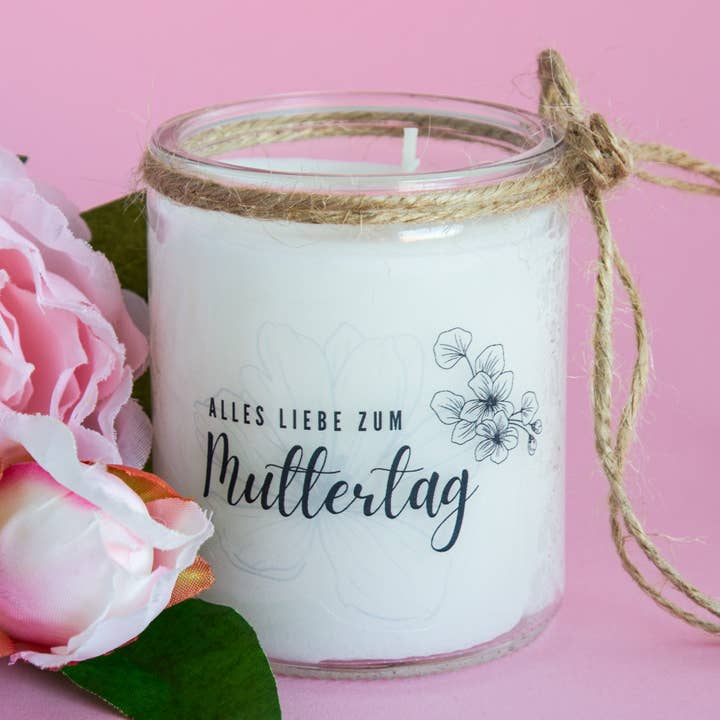 Kerze Muttertag - Alles liebe zum Muttertag, Unparfümiert für den Großhandel von Emma's Summer