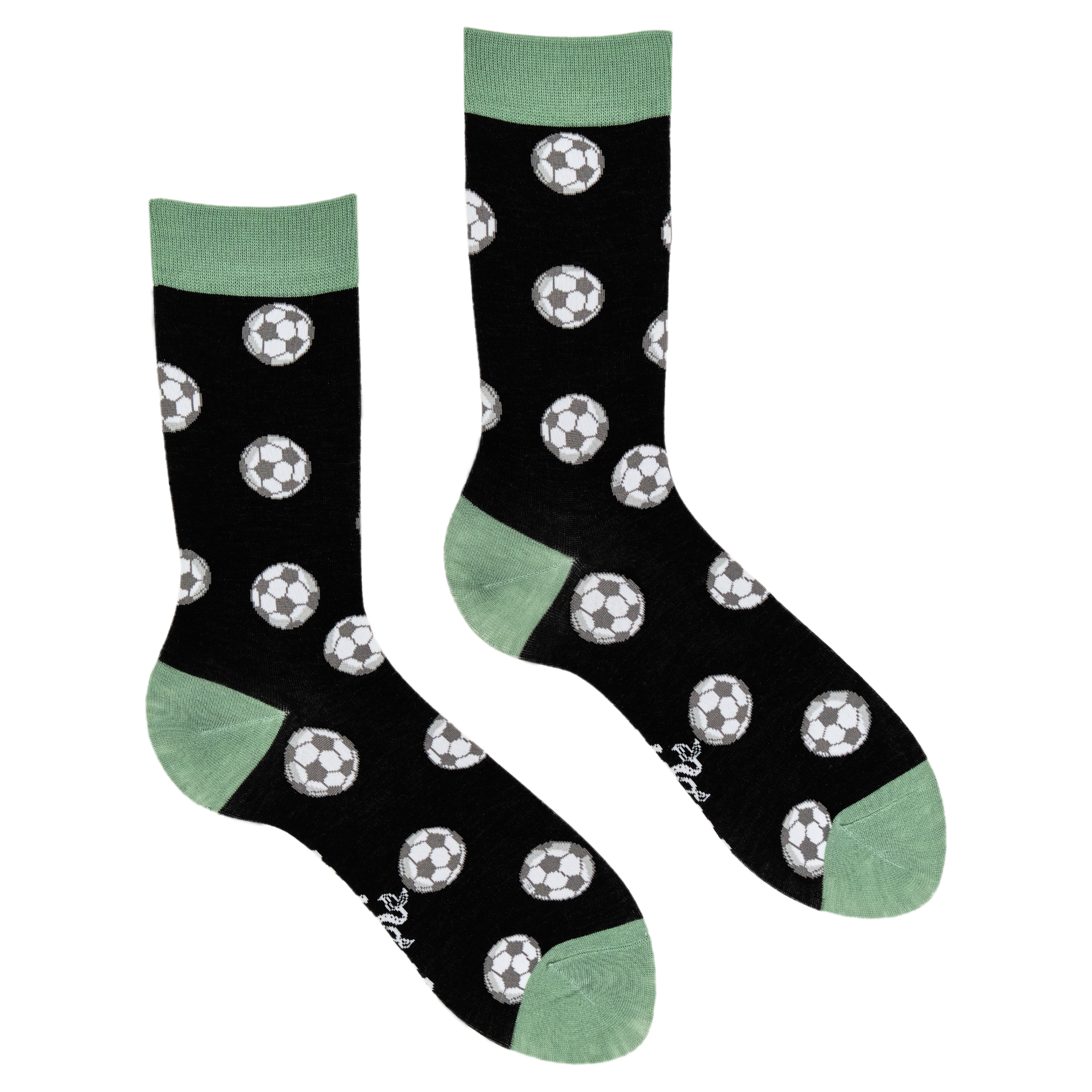 BLACK Footballs Bamboo Socks for wholesale on Faire1