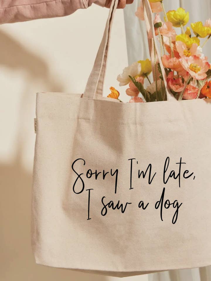 Sorry I'm Late Tote for wholesale by Ruff N' Fluff