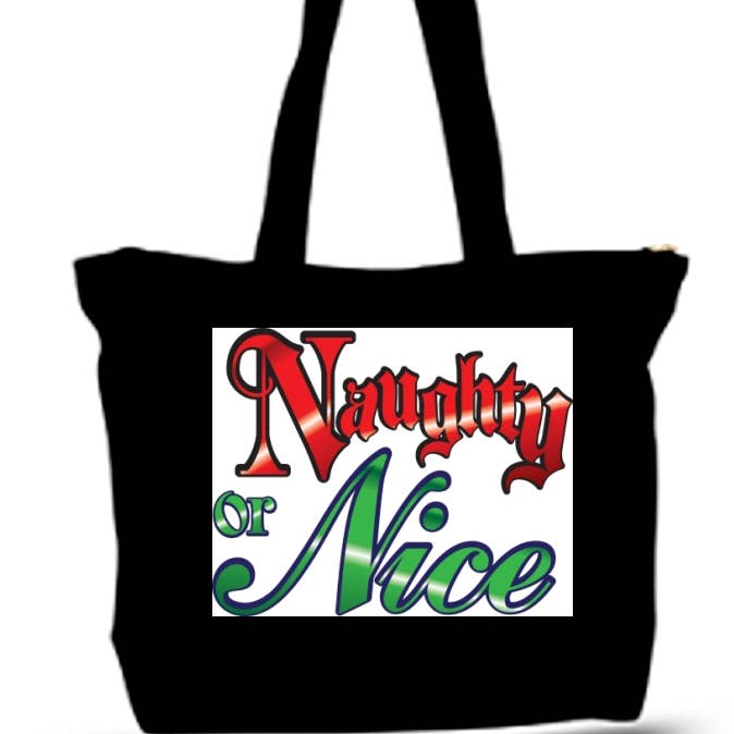 Naughty Or Nice Large Tote Grocery & Stuff Bag Christmas for wholesale by BMS BIZ