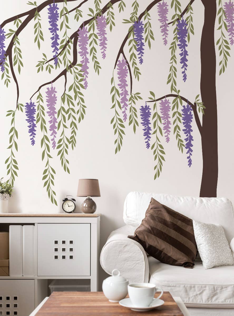 Simple Shapes - Wholesale Wall Decal/Stickers - Wisteria Weeping Willow Tree Decal1