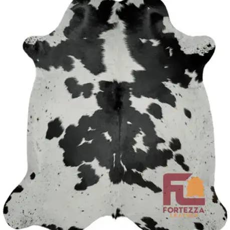 Fortezza Leather - Wholesale Area Rug - Chromatic Black & White Cowhides Rugs Large 6' x 7'Case of151