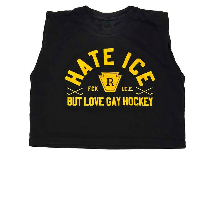 I Hate ICE but Love Gay Hockey Heated Rivalry Cropped Muscle Tank for wholesale by AR-T's