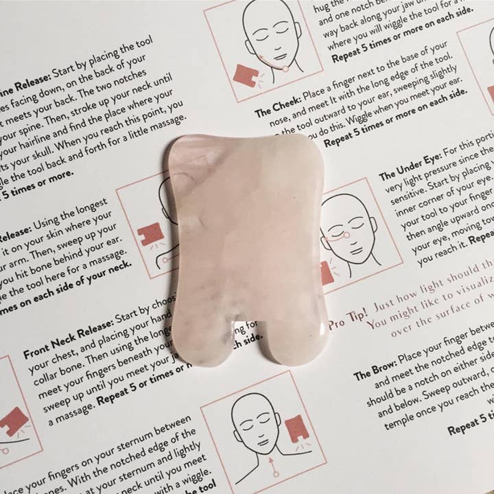 Guia impresso Facial Gua Sha Tool + por atacado de Self Ceremony