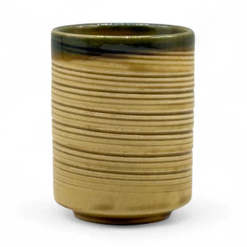 Obe Kinose Yellow Mino-yaki Yunomi - Japanese Teacup for wholesale by Inoue Tea