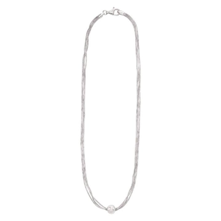 White Silpada 'Thoreau' Multi-Strand Bead Necklace in Silver for wholesale on Faire
