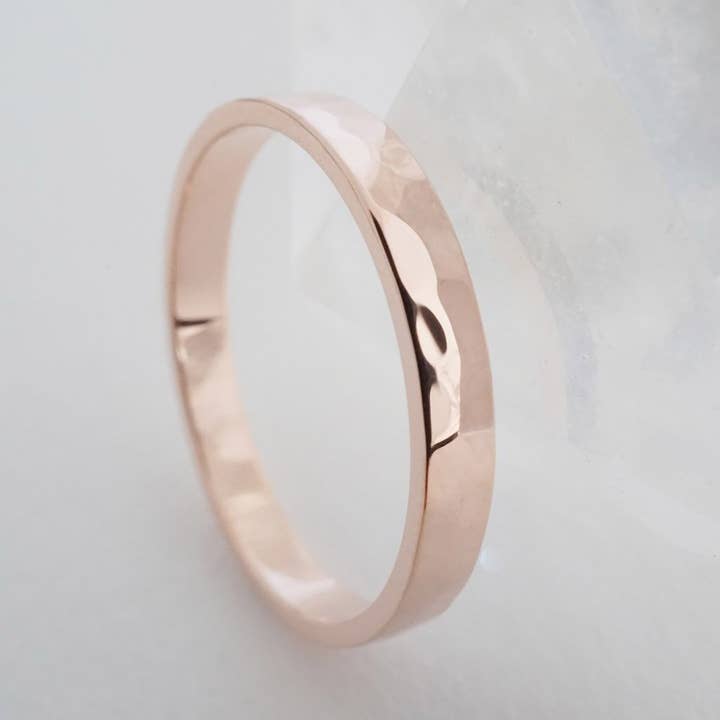 Honeycat Jewelry - Wholesale Band/Stacked Ring - Hammered Boyfriend Ring