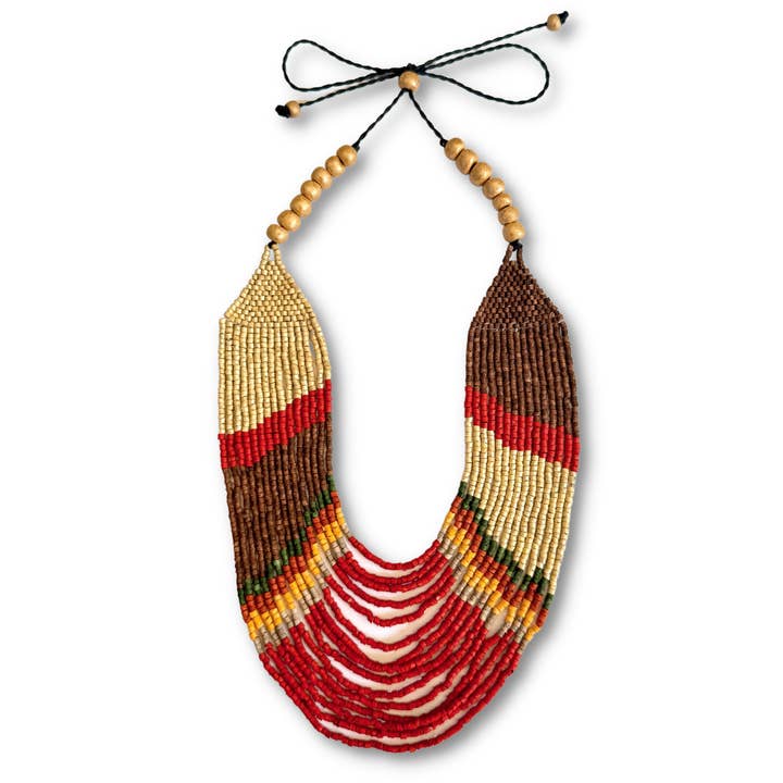 Verstelbare boho-halsketting met kralen en uniek ontwerp voor wholesale door Los Colores de la Tierra