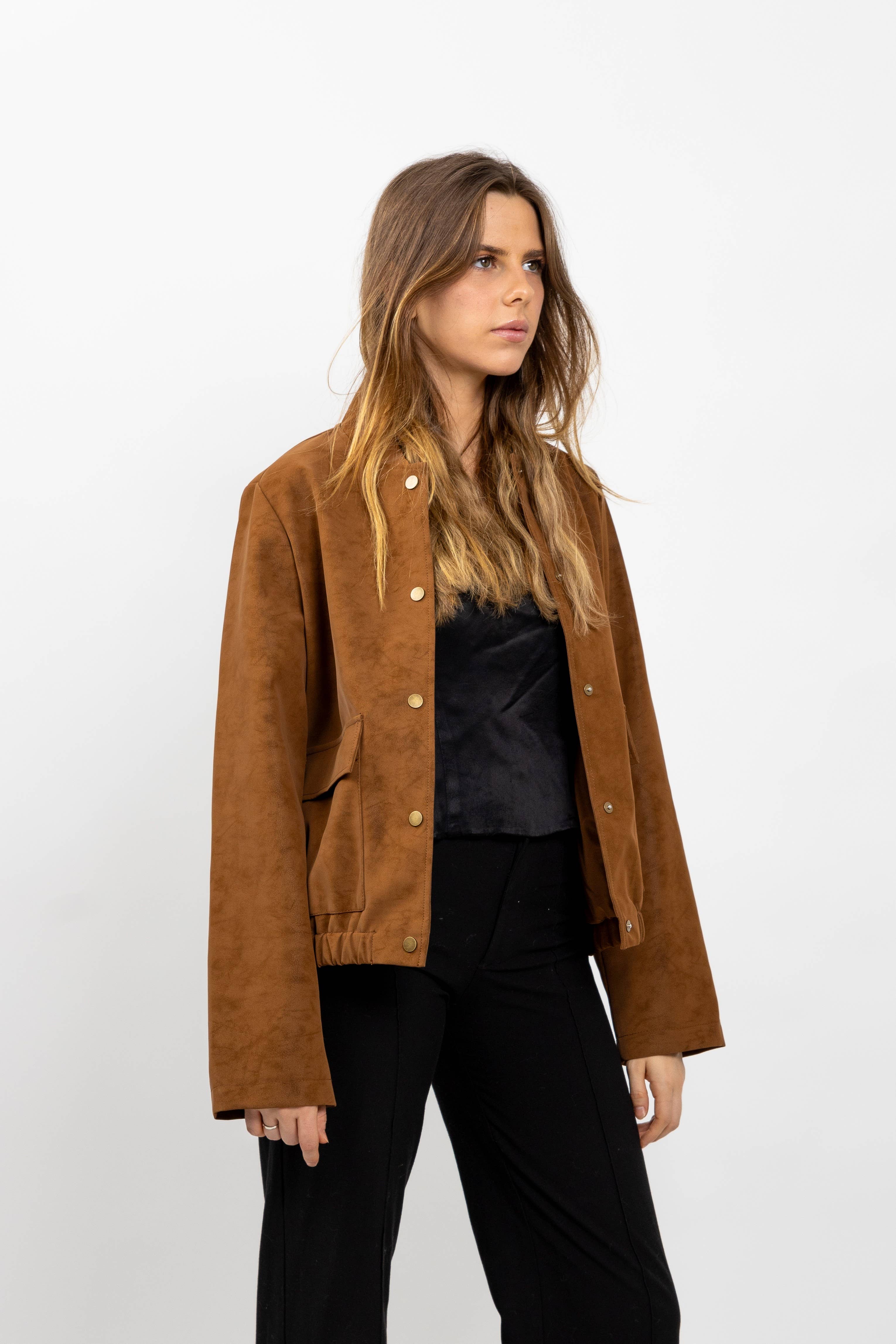 KZELL PARIS - Vente Veste – femme - VESTE BLOUSON EFFET DAIM IMPERMÉABLE1