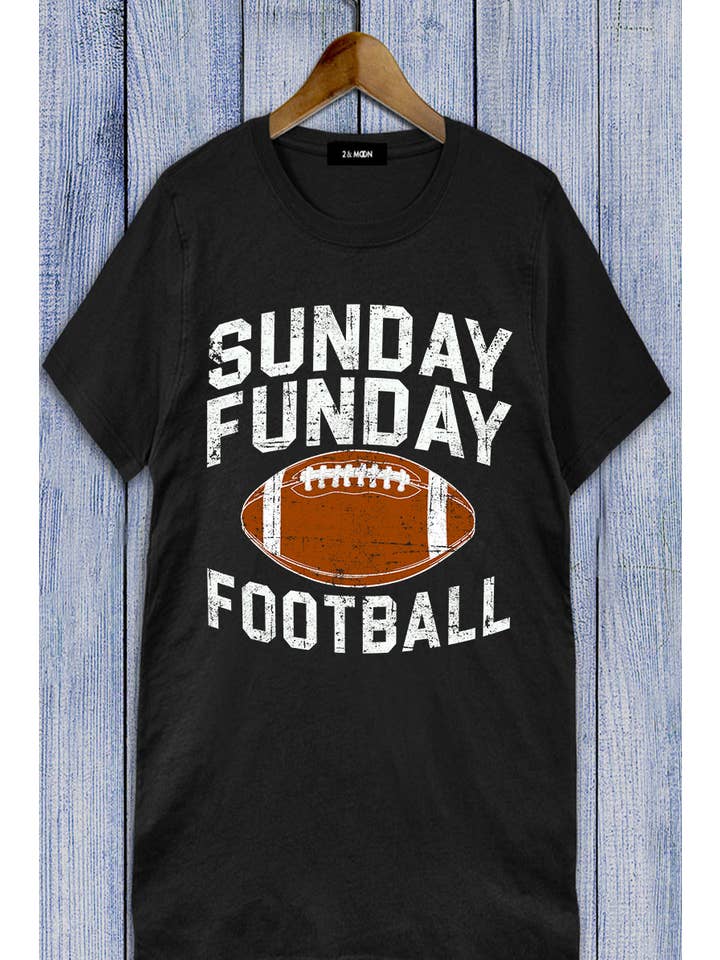 2&moon - Wholesale Screen Printed T-Shirt - Women's - SUNDAY FUNDAY FOOTBALL TEE.1