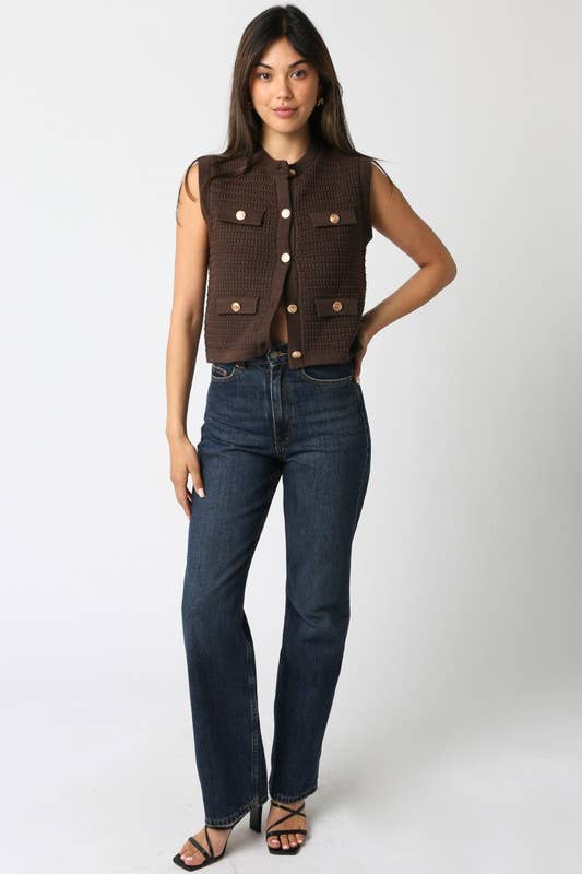 Olivaceous - Wholesale Knit Top - Women's - Selena Button Knit Top12