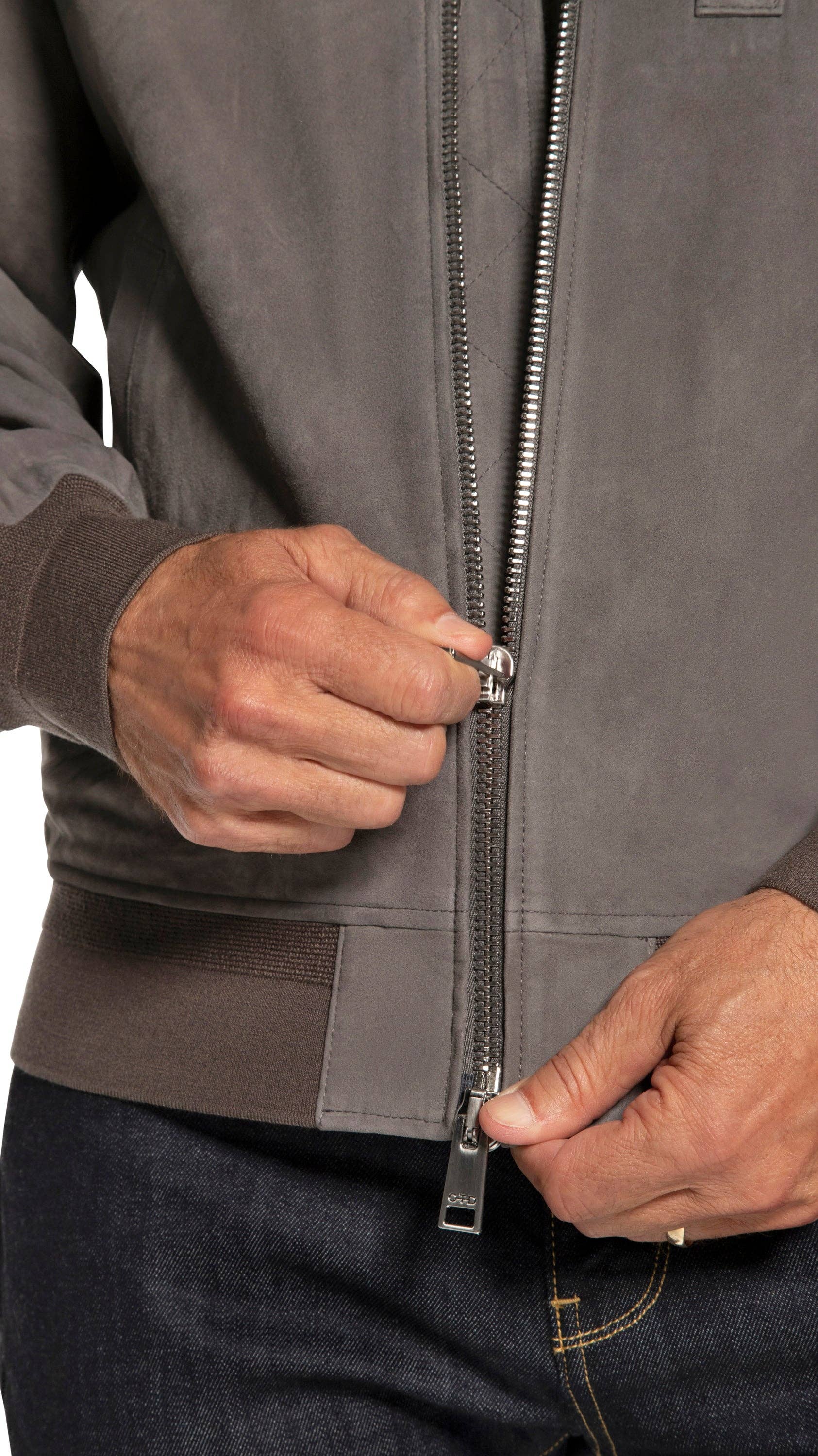 concrete Lightweight Suede Flight Jacket for wholesale on Faire3