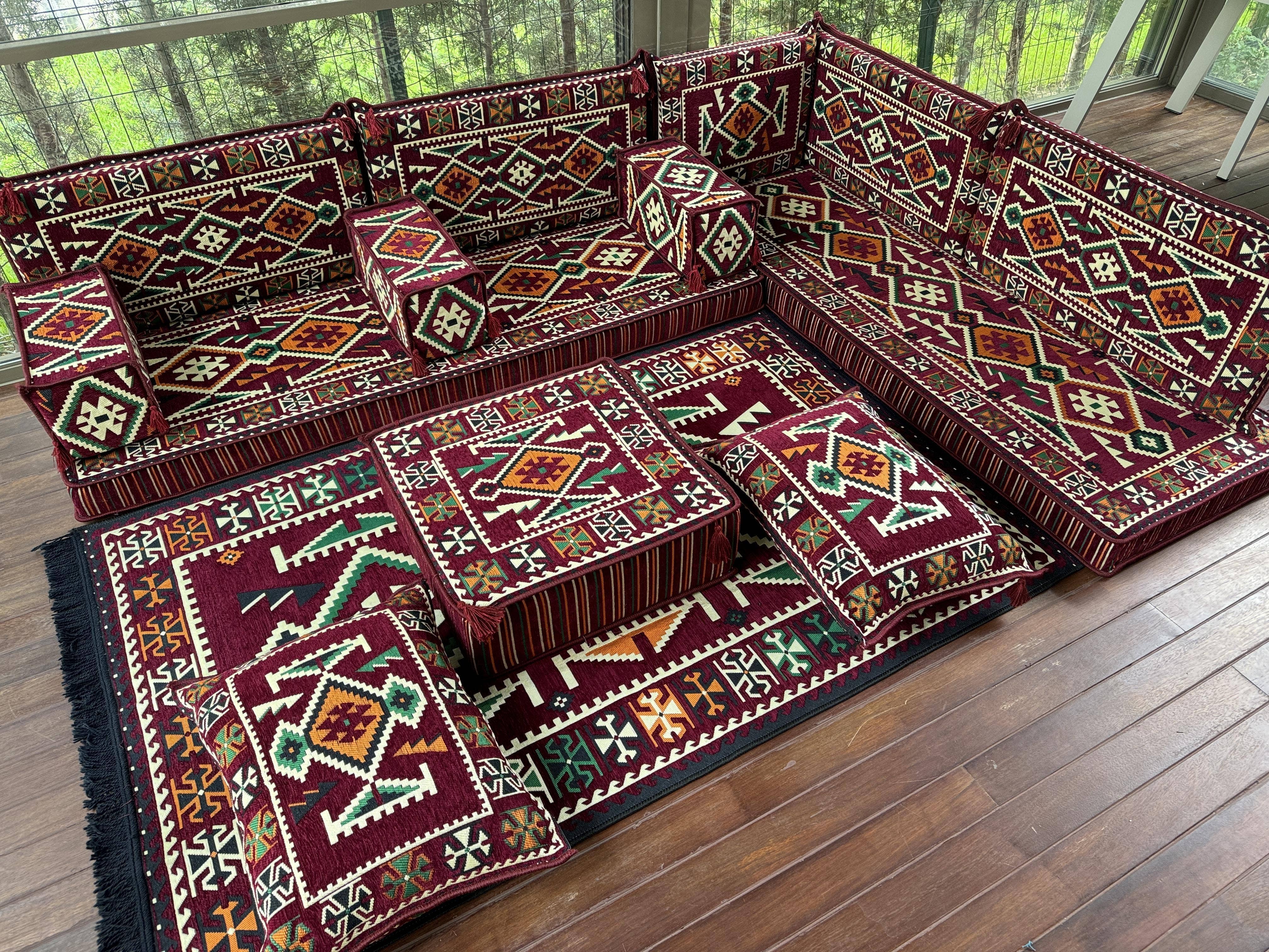 The Loom Wholesale – wholesale Sofa – Handmade Kilim Sofa Set for Rustic Floor Seating5