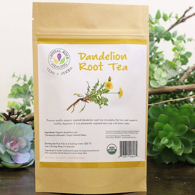 Crystal Rock Healing, LLC - Wholesale Health/Detox Tea - Dandelion Root Tea Bag 20ct Organic