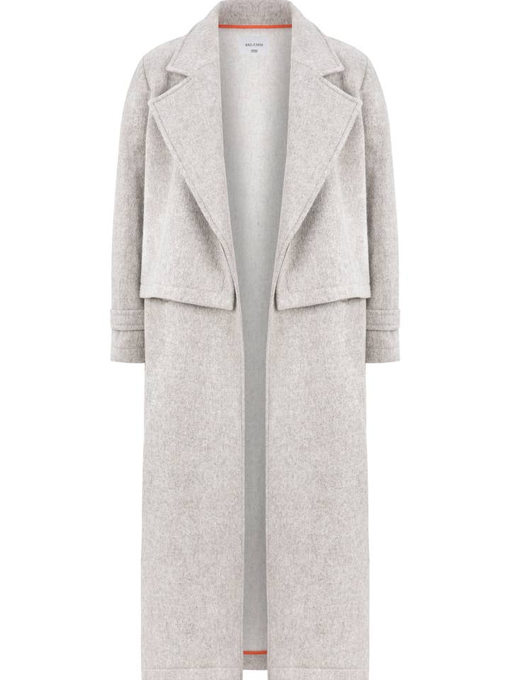 Langer Mantel Isha aus Wollmischung für den Großhandel von NAZLI CEREN