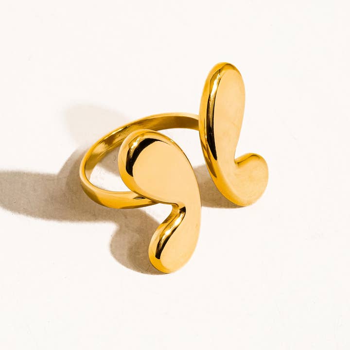 Indie 18K Gold Non-Tarnish Butterfly Ring for wholesale on Faire