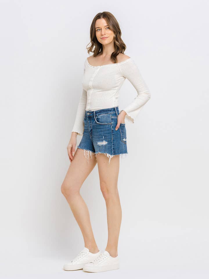 SHORT GRIS TAILLE HAUTE T6359 pour la vente par VERVET by FLYING MONKEY