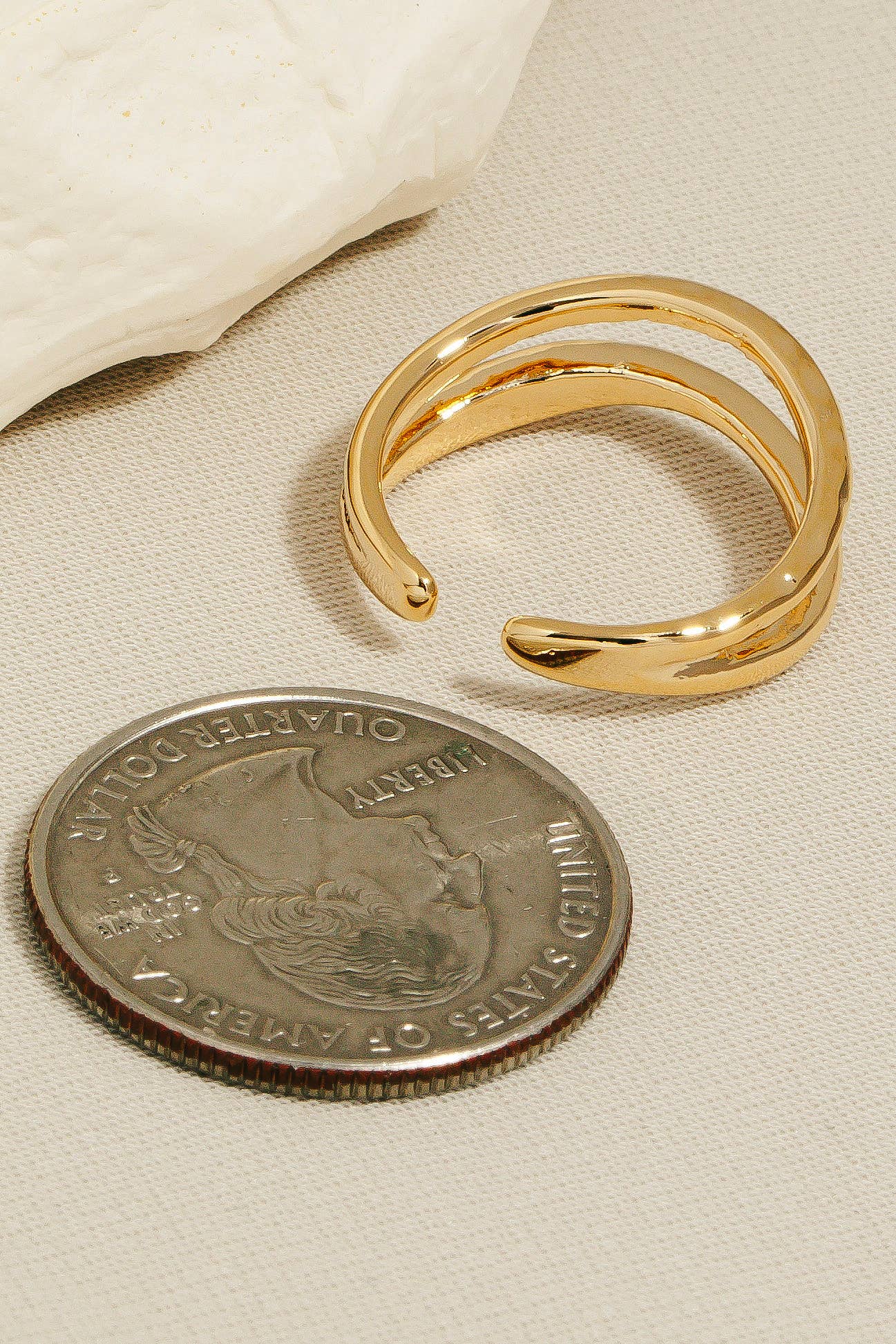 Anarchy Street – wholesale Band/stacked ring – Gold Dipped Two Row Gold Ring1