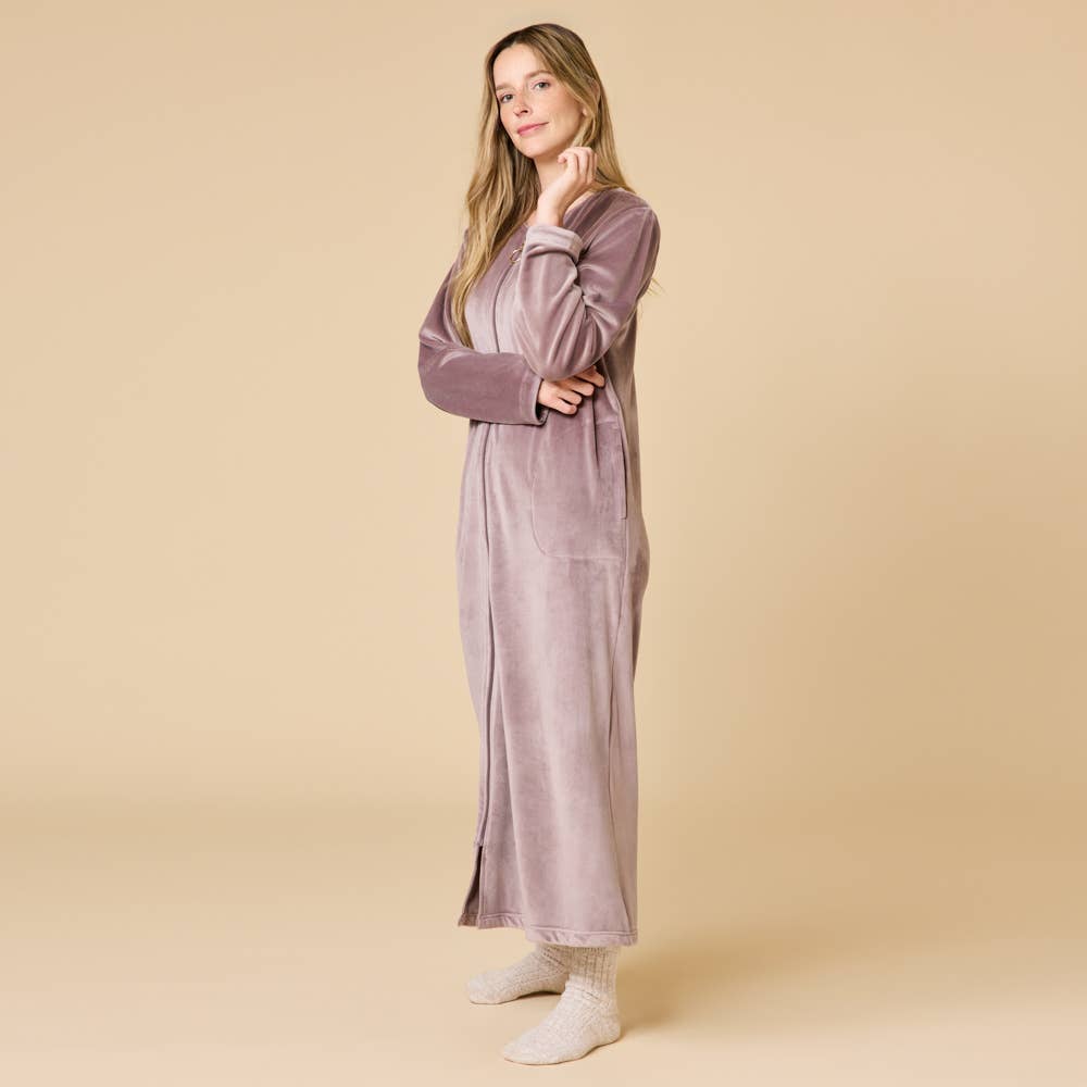 Softies - Vendita all'ingrosso Vestaglia - Donna - Vestaglia da donna Serenity con zip e scollo a cuore2